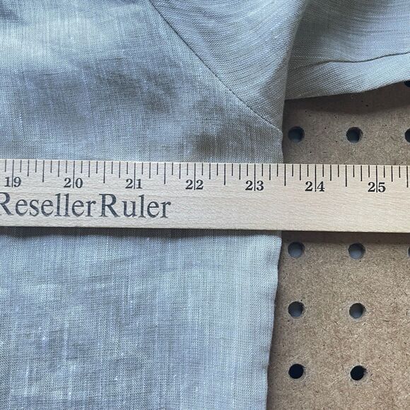 NWT Amina Rubinacci Napoli Costanza Green Italy 100% Linen Shirt Size 48 Women - Picture 11 of 13